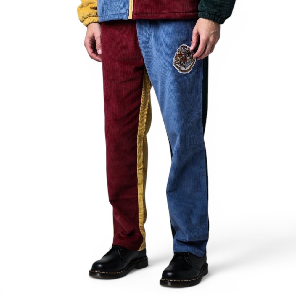 Harry Potter Corduroy Color Block Cargo Skater Hogwarts Crest XL 40x28" NWT